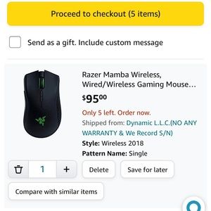 ❤️‍🔥❤️‍🔥 Razer Mamba Wireless RGB Chroma Lighting Gaming Mouse